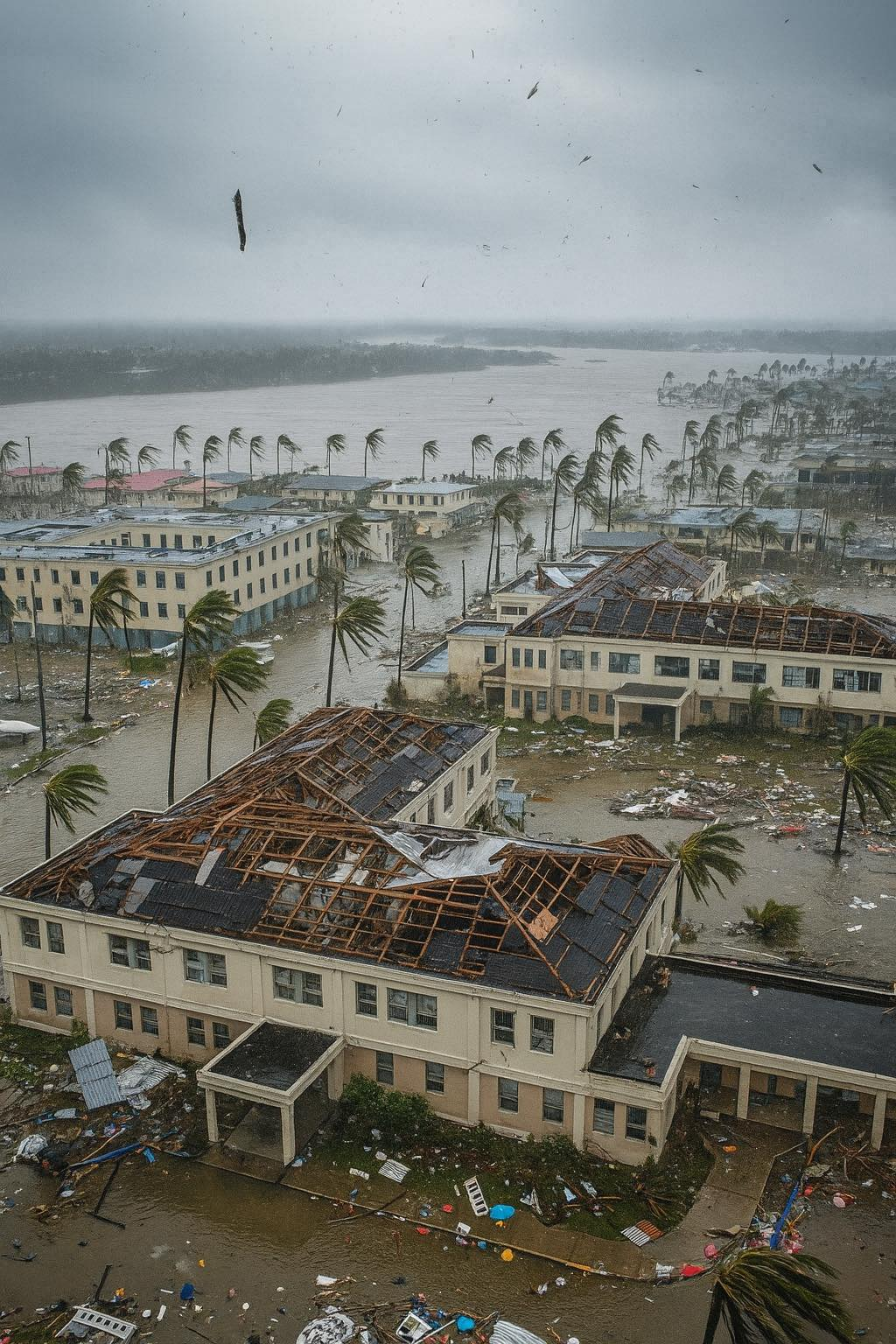 Viral image claiming to show a Jamaican hospital destroyed by Hurricane Melissa, investigated for AI generation.